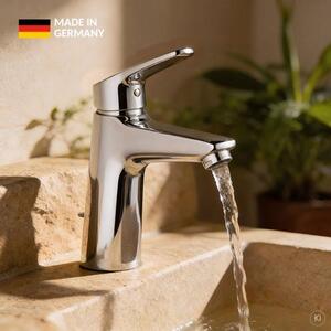 CARLDIX Rubinetto lavabo 02000012-00 125 mm di sporgenza, con set di scarico, cromato