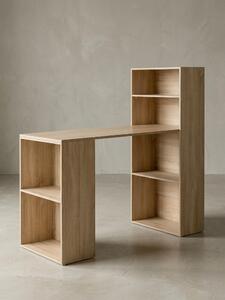 Scrivania WL5.693 con scaffale 120 x 120 x 53 cm Legno Sonoma Moderno, scaffale da scrivania Scomparti PC Tavolo, tavolo per computer con ripiano, tavolo da ufficio di design con contenitore
