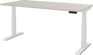 ASSMANN Scrivania elettrica regolabile in altezza Pitino Curved in rovere bianco polare, 160x70 cm, funzione memoria, protezione anticollisione