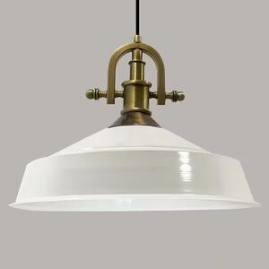 Lampada a sospensione in metallo Ø41 cm, bianco interno bianco, E27, lampada vintage