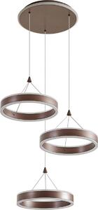 Lucande LED a sospensione Kolo, marrone, 3 luci, dimmerabile