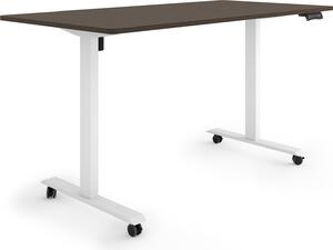 ESMART Germany ETX-121WE 160x80cm Decorazione ebano Scrivania ergonomica in piedi/seduta su rotelle Regolabile elettricamente in altezza in modo continuo 78,5-128,5cm 3 x memoria Promemoria attività Soft-Start/Stop