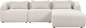 BELIANI Set di divani angolari imbottiti beige lato sinistro 3 posti minimalista moderno con cuscini aggiuntivi