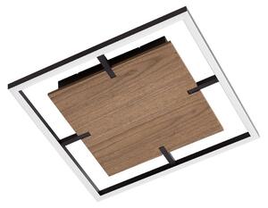 Plafoniera a LED Lucande Vectra, 50 x 50 cm, in legno, dimmerabile