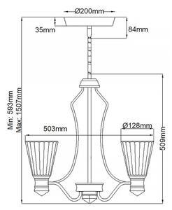Quintiesse QN-KAYVA9-PN-LED - Lampadario su asta KAYVA, LED/24W/230V, IP44, cromo lucido