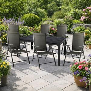 Set da giardino 7 pezzi Set di sedute 180x90 cm Alluminio Non-Wood Antracite