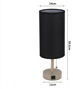 Brilagi - Lampada da tavolo con porta USB TABLON 1xE27/25W/230V beige/nera