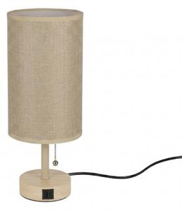 Brilagi - Lampada da tavolo TABLON con porta USB 1xE27/25W/230V rovere/beige
