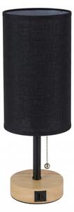 Brilagi - Lampada da tavolo con porta USB TABLON 1xE27/25W/230V rovere/nero