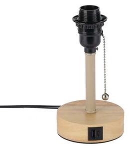 Brilagi - Lampada da tavolo con porta USB TABLON 1xE27/25W/230V rovere/beige/nero