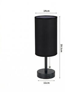 Brilagi - Lampada da tavolo con porta USB TABLON 1xE27/25W/230V nera