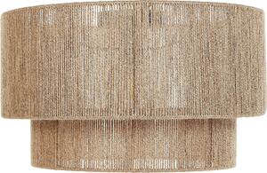 BELIANI Lampada da soffitto Paralume in iuta naturale Base in ferro nero Lampada boho Luce a sospensione Soggiorno Camera da letto Corridoio