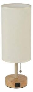 Brilagi - Lampada da tavolo con porta USB TABLON 1xE27/25W/230V rovere/beige/crema