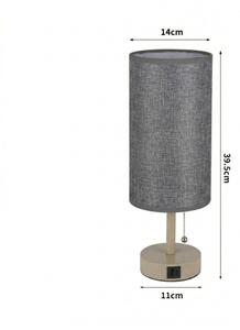 Brilagi - Lampada da tavolo con porta USB TABLON 1xE27/25W/230V beige/grigio