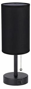 Brilagi - Lampada da tavolo con porta USB TABLON 1xE27/25W/230V nera