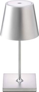 Sigor Nuindie Mini lampada da tavolo ricaricabile IP54 alluminio Easy Connect argento