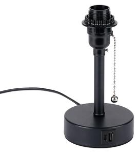 Brilagi - Lampada da tavolo con porta USB TABLON 1xE27/25W/230V nera/beige