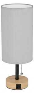 Brilagi - Lampada da tavolo con porta USB TABLON 1xE27/25W/230V rovere/nero/bianco