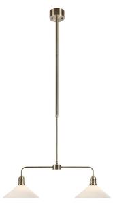 Markslöjd 109160 - Lampadario con asta VELA 2xE27/60W/230V bianco/ottone