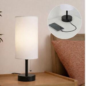 Brilagi - Lampada da tavolo con porta USB TABLON 1xE27/25W/230V nera/bianca