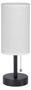 Brilagi - Lampada da tavolo con porta USB TABLON 1xE27/25W/230V nera/bianca