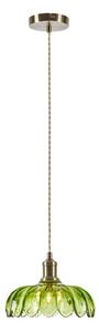 Markslöjd 109177 - Lampadario a cavo KURAGE 1xE27/40W/230V ottone/verde fumé