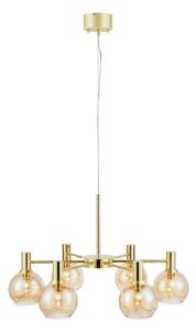 Markslöjd 109153 - Lampadario a cavo AMBRA 6xE14/40W/230V dorato/beige fumé