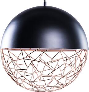 BELIANI Lampada a sospensione in metallo nero di forma sferica con ottica a rete in rame stile minimalista