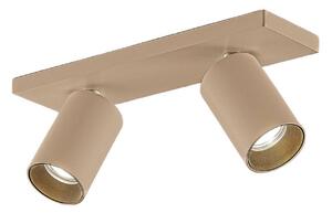 Faretto ad arco Brinja, marrone, angolare, Ø 6 cm, 2 luci, GU10
