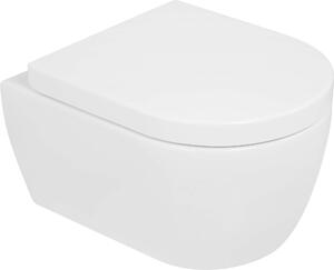 NEG Uno99K WC sospeso compatto (48,5 cm) per bagni piccoli, nano-sigillatura, sedile WC con chiusura morbida, risciacquo a ricircolo igienico
