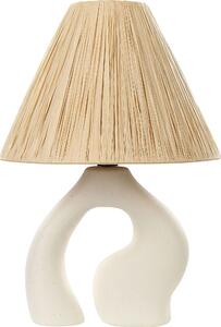 BELIANI Lampada da tavolo in Vetroceramica bianca paralume in carta per illuminazione comodino soggiorno camera da letto