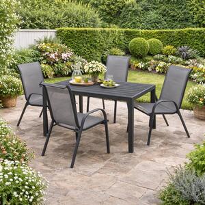 Set da giardino da esterno 5 pezzi Set di sedute 180x90 cm Alluminio Non Wood