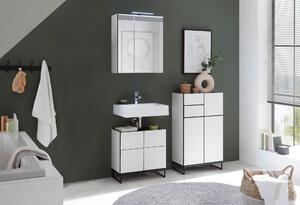 Set di mobili da bagno VENEZIA 60 cm bianco opaco Armadio a specchio Wbu Set di mobili alti 3