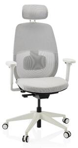 Hjh OFFICE sedia professionale per ufficio Skandis Pro sedia da scrivania ergonomica con braccioli (regolabile in altezza) in tessuto / rete grigio sedia girevole per ufficio, casa