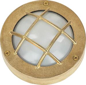 Lampada da parete per esterni IP64 G9 Ø 14 cm vetro ottone massiccio casa marittima terrazzo esterno