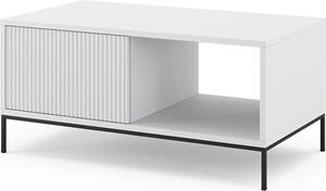 Tavolino da caffè Vicco Eliza Bianco 90 x 50 cm con un cassetto, Model 49504