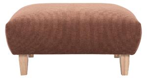 Poggiapiedi in tessuto di ciniglia terra bruciata e legno chiaro L75 cm BASTILLE