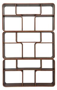Libreria aperta multi scomparti in legno scuro noce L120 cm WARHOL
