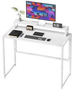Scrivania pieghevole HOMCOM per computer con supporto per monitor, colore bianco