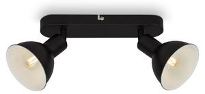 Plafoneira Spot vintage orientabile e inclinabile 2xE14 25W nero Briloner