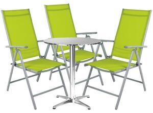 Set di sedute da bistrot Set da bistrot 4 pezzi grigio argento / lime