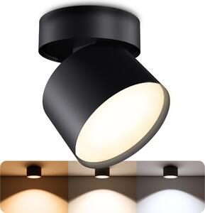 SSC-LUXon SAMU faretto da soffitto orientabile nero incl. GX53 LED 3W - 3CCT downlight spot bianco caldo + bianco neutro + bianco freddo