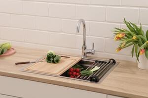 Lavello in acciaio inox Respekta 61 x 48,4 cm San Diego Workstation Senza foro per rubinetto con accessori premium