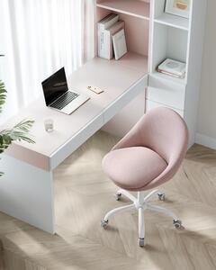 SONGMICS Sedia da ufficio, sedia girevole, sedia da scrivania, rosa