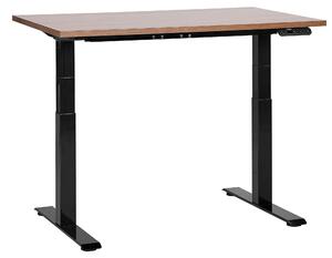 BELIANI Scrivania regolabile in altezza piano in legno scuro struttura in acciaio nero 120 x 72 cm regolazione elettrica in altezza ufficio moderno