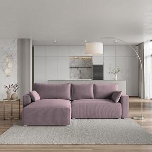 Divano angolare Masseno FORIL P con funzione letto a L, divano con box letto, divano da salotto, divano, divano, divano letto, set di divani - viola, POSO 130