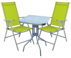 Set di sedute da bistrot Set da bistrot 3 pezzi grigio argento/lime