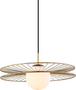 Lampada a sospensione Sandy oro-bianca 1xE27x40W in vetro, dimensioni: 90x45x45 cm, IP20, Italux