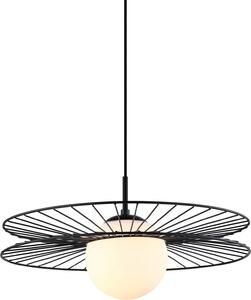 Lampada a sospensione Sandy bianco e nero 1xE27x40W in vetro, dimensioni: 90x45x45 cm, IP20, Italux
