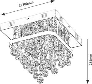 LED 23+ E14 4x40W lampada da soffitto in cristallo cromo 2238 Pallas Rabalux